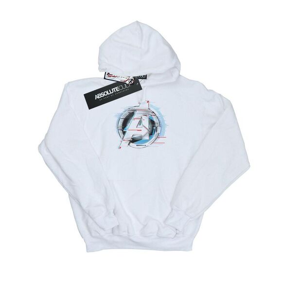 Avengers Endgame Mens Team Tech Logo Drawstring Hoodie / White
